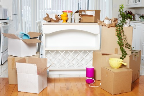 Van loaded with furniture for delivery in East London